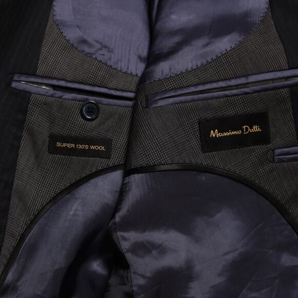 Massimo Dutti Super 130s Wool Navy Pinstripe Blazer Jacket Italian Size 58 - Picture 6 of 12